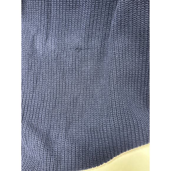 Chico’s Fringe Capelet Ruana Covering Wrap Navy Blue Knit Sz L / XL Office Boho - Picture 15 of 15